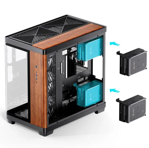 Case PC JONSBO TK-4 Black Wood – ATX| GPU 460mm| AIO 420mm| Kính 4mm